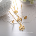 Mulheres Jóias Set Snowflake Multilayer Necklace